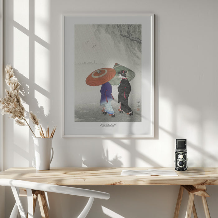 Two Women In The Rain Framed Art Wall Decor