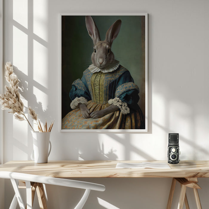 Mrs Bunny Framed Art Wall Decor