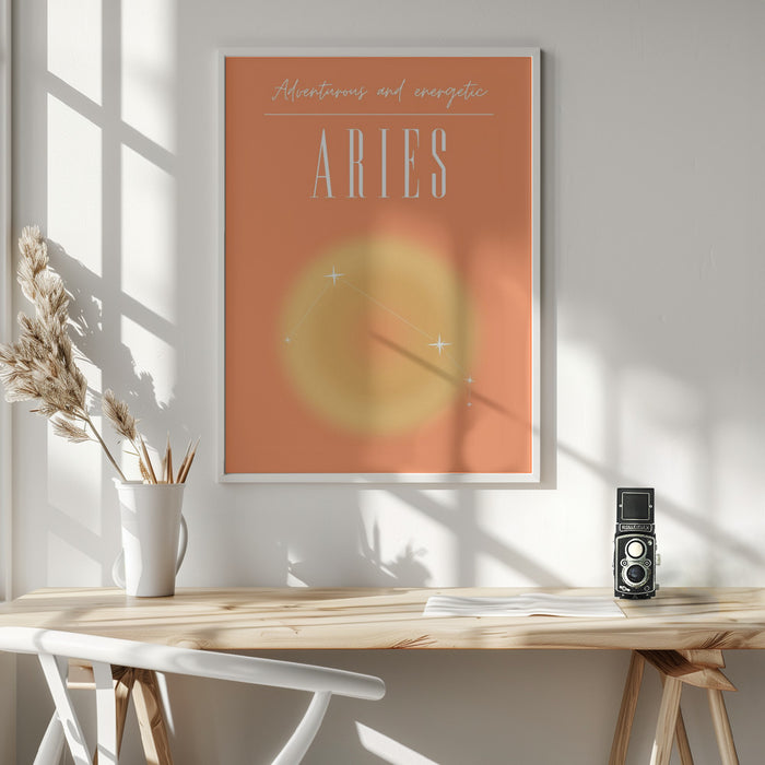 Aries Zodiac Print Art Framed Art Wall Decor