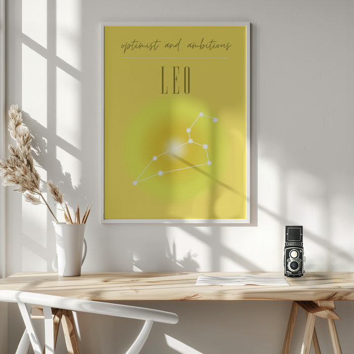 Leo Zodiac Print Art Framed Art Modern Wall Decor