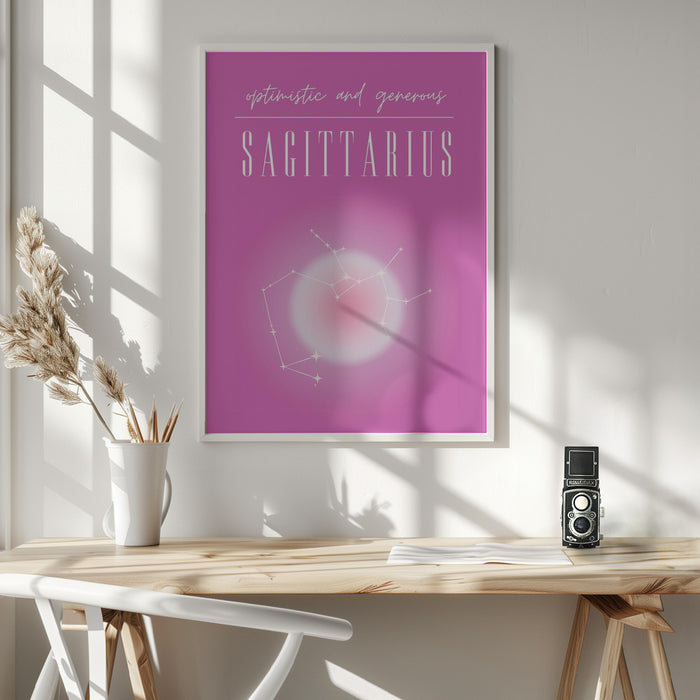 Sagittarius Zodiac Print Art Framed Art Modern Wall Decor