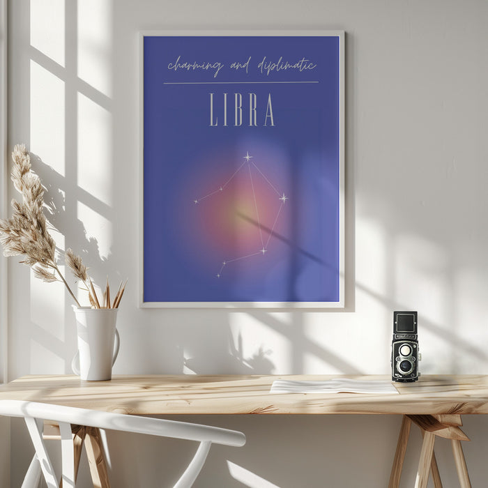 Libra Zodiac Print Art Framed Art Wall Decor