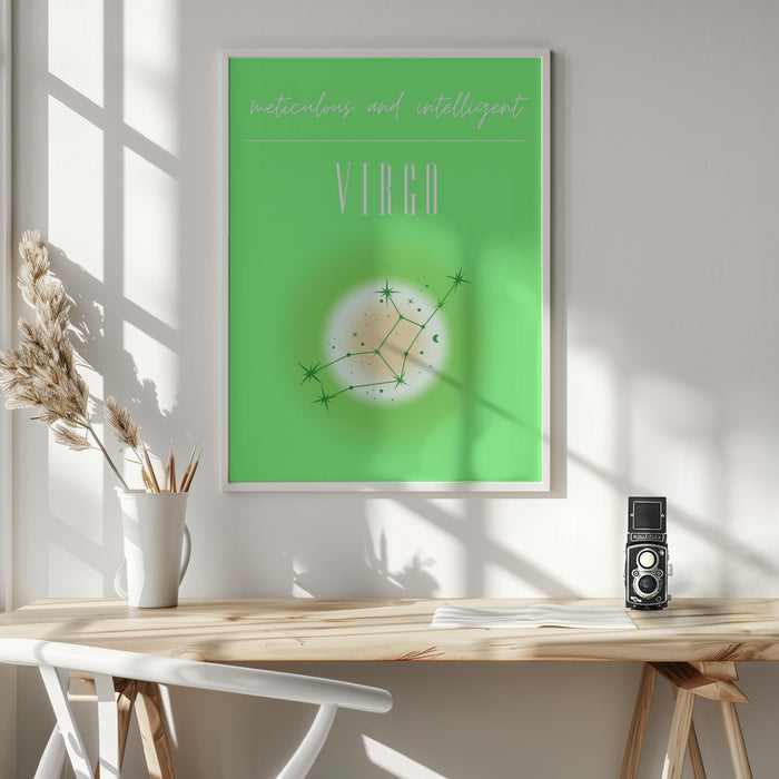 Virgo Zodiac Print Art Framed Art Modern Wall Decor