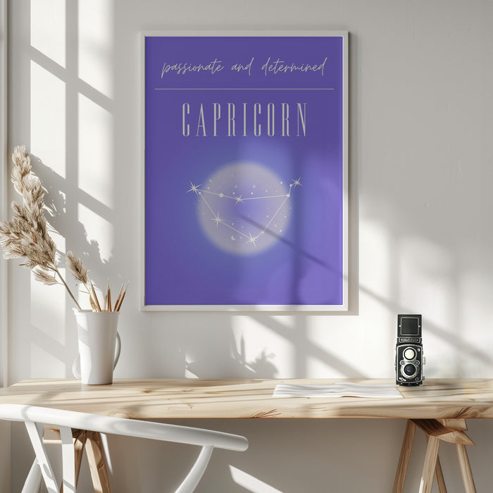 Capricorn Zodiac Print Art Framed Art Modern Wall Decor