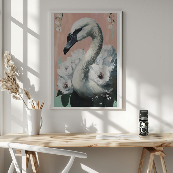 The Swan Framed Art Wall Decor