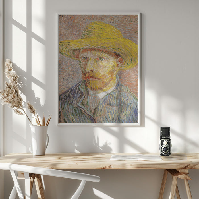 Self Portrait With Straw Hat Framed Art Wall Decor