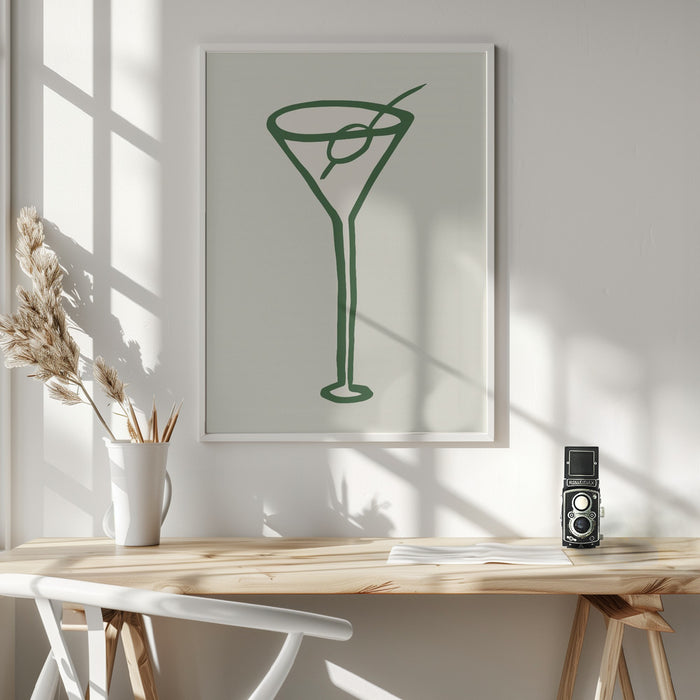 Cocktail Green Framed Art Wall Decor