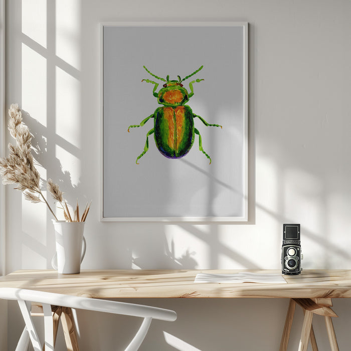 Tansy beetle or Chrysolina graminis Framed Art Wall Decor