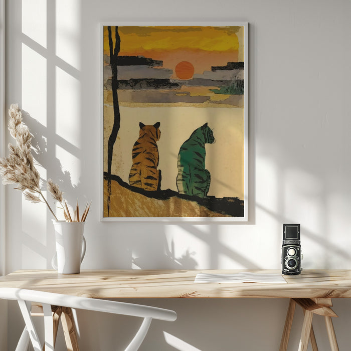 Resting Tigers Framed Art Wall Decor