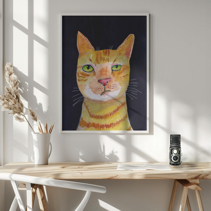 Ginger Cat Framed Art Modern Wall Decor