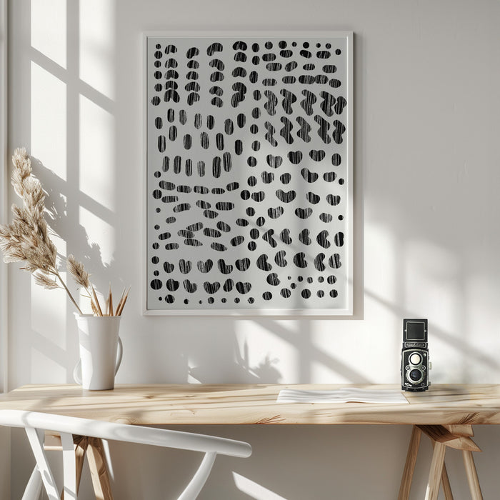 Dots and Strokes Framed Art Wall Decor