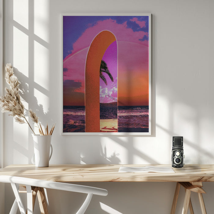 Portal Vaporwave Framed Art Wall Decor