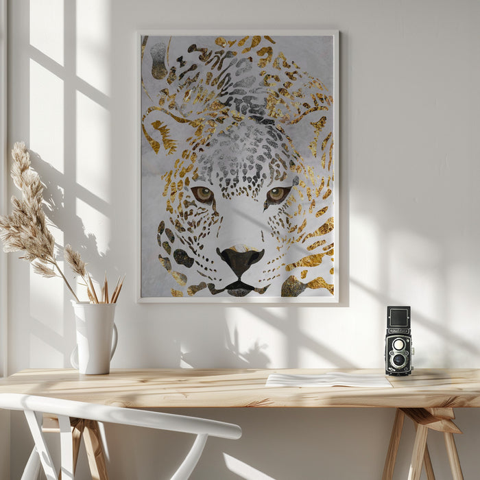 Grunge jaguar gold Framed Art Wall Decor