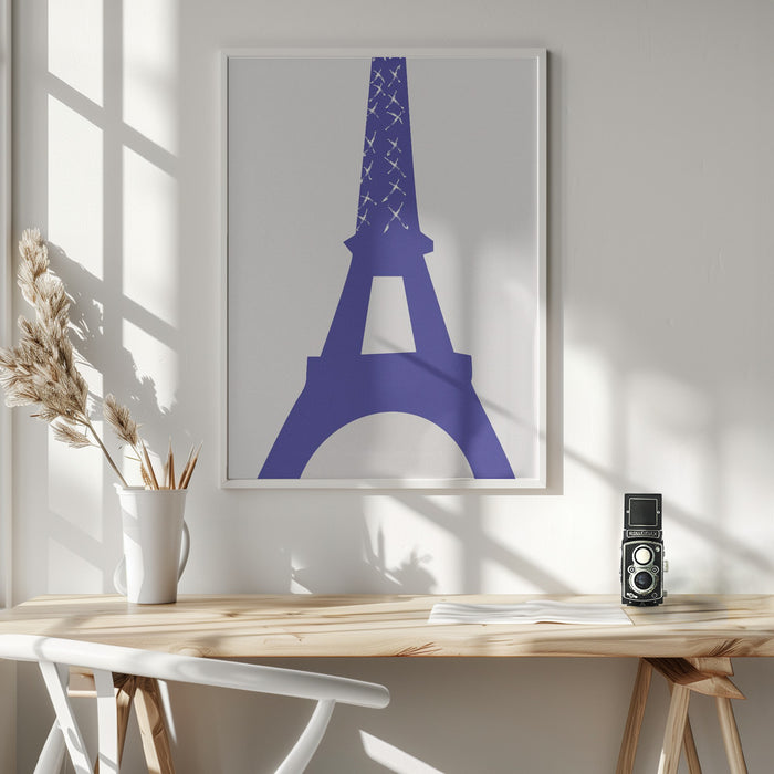 Eiffel Bleu Framed Art Wall Decor