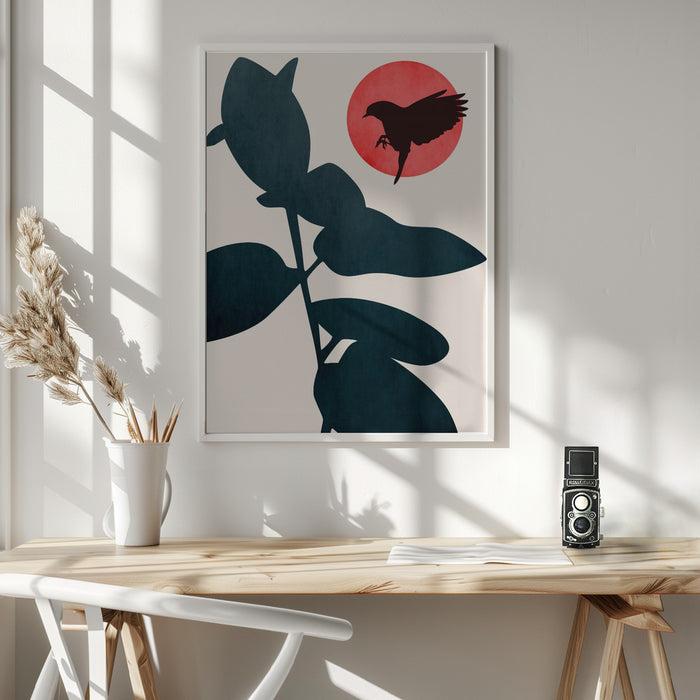 Japanese Bird Framed Art Wall Decor