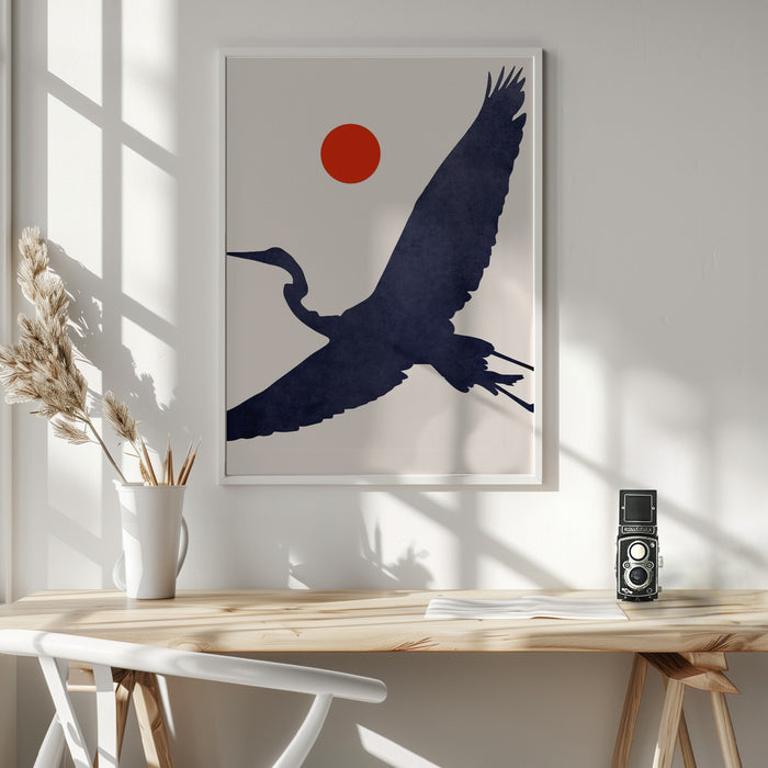 Crane Framed Art Wall Decor