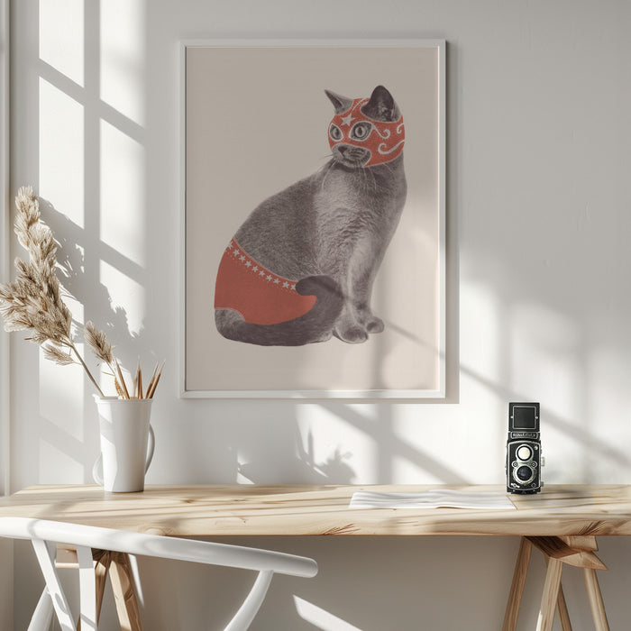 Chat Catcheur Framed Art Wall Decor