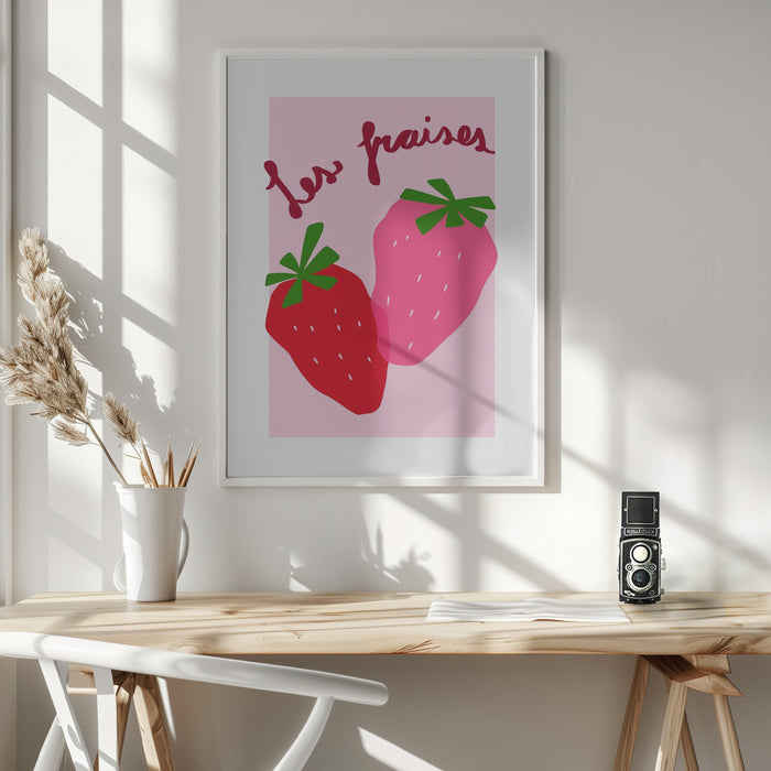 Les Fraises Framed Art Modern Wall Decor