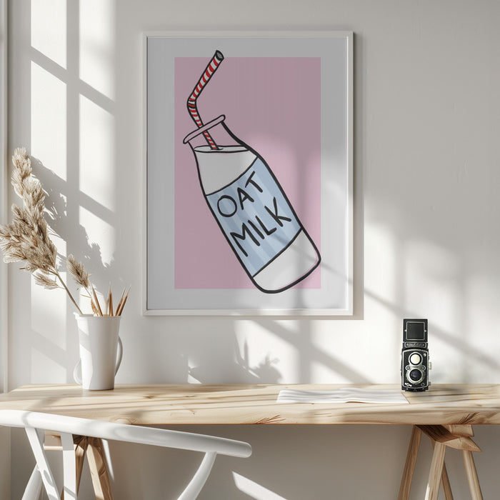 Oat Milk Framed Art Wall Decor