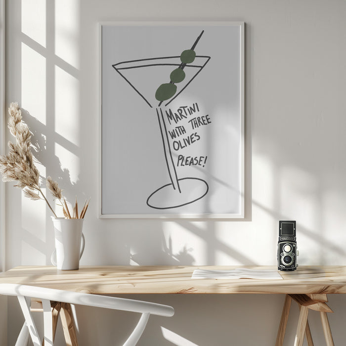 Martini Three Olives Framed Art Wall Decor