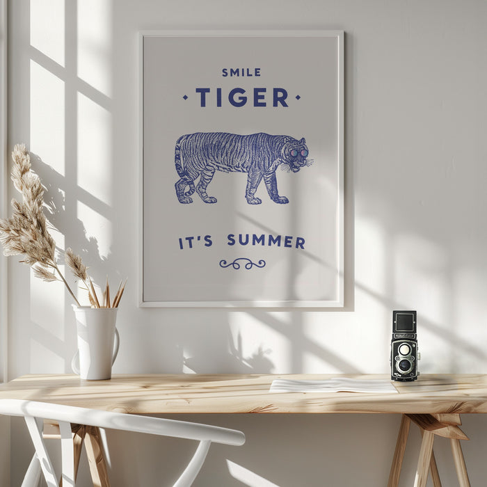 Smile Tiger Framed Art Wall Decor