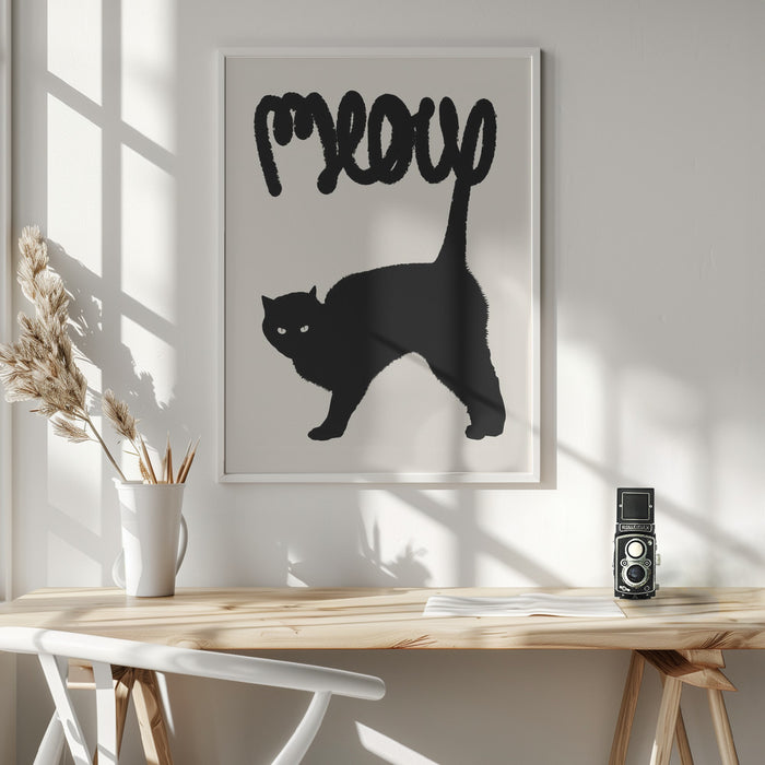 Meow Framed Art Modern Wall Decor