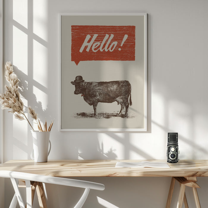 Hello Framed Art Wall Decor