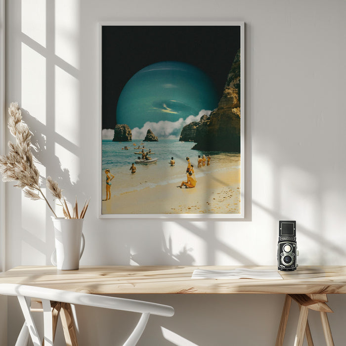 Space Beach Framed Art Wall Decor