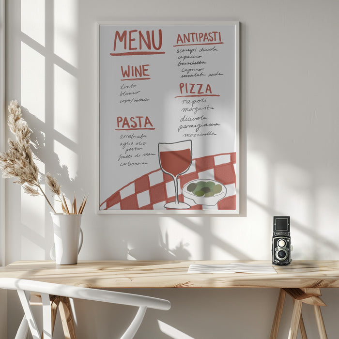 Italian Menu Framed Art Wall Decor