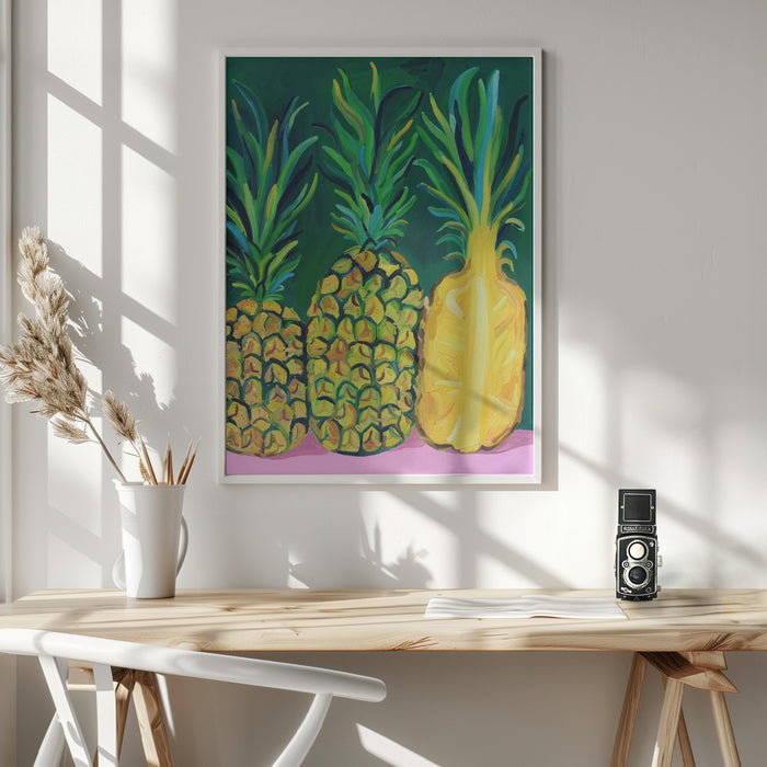 Pineapples Framed Art Wall Decor