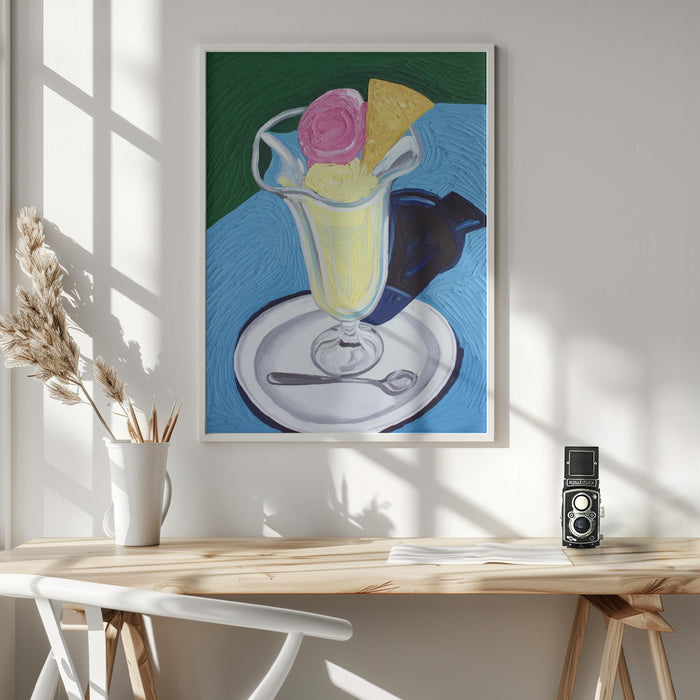 Raspberry and Vanilla Ice Cream Framed Art Wall Decor