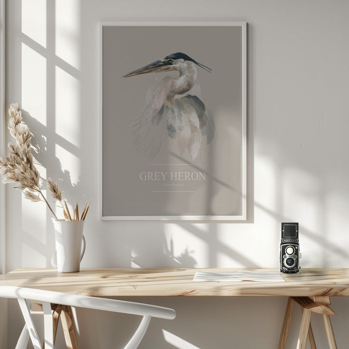 Grey Heron Framed Art Wall Decor