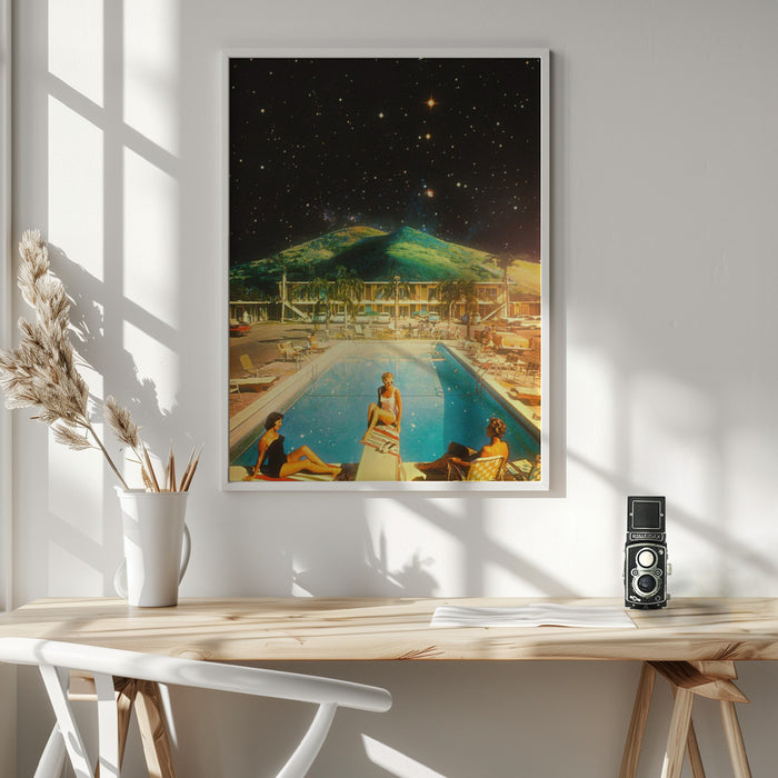 Space Pool Framed Art Wall Decor