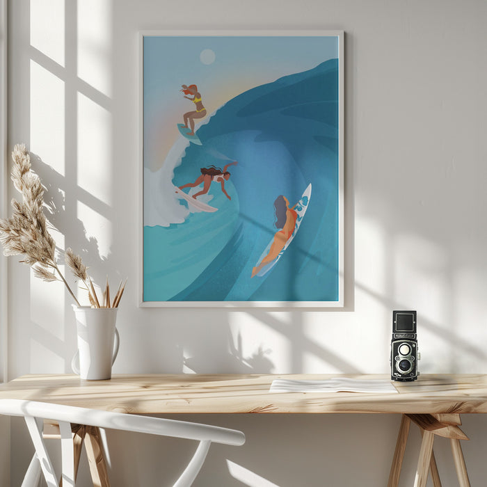 Surfers Framed Art Wall Decor