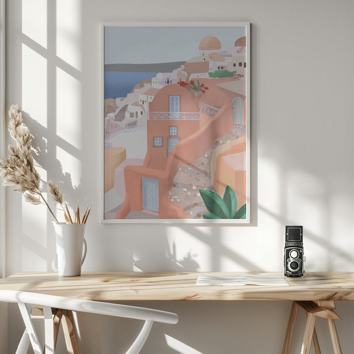 Santorini Framed Art Wall Decor