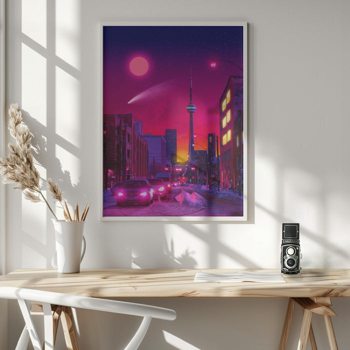 Neon City Framed Art Wall Decor