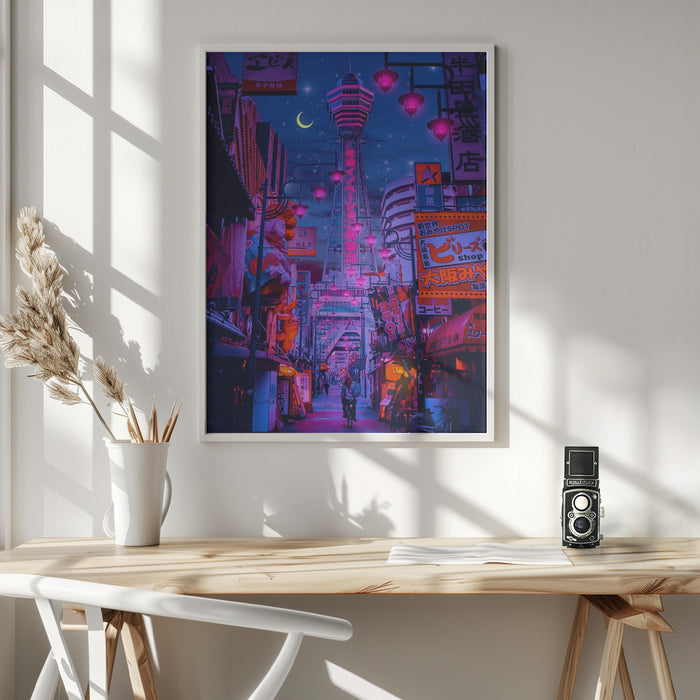 Osaka Lights Framed Art Wall Decor