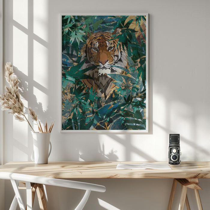 Tiger in the jungle 2 Framed Art Wall Decor