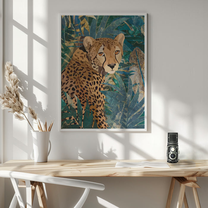 Cheetah In the Jungle 2 Framed Art Wall Decor