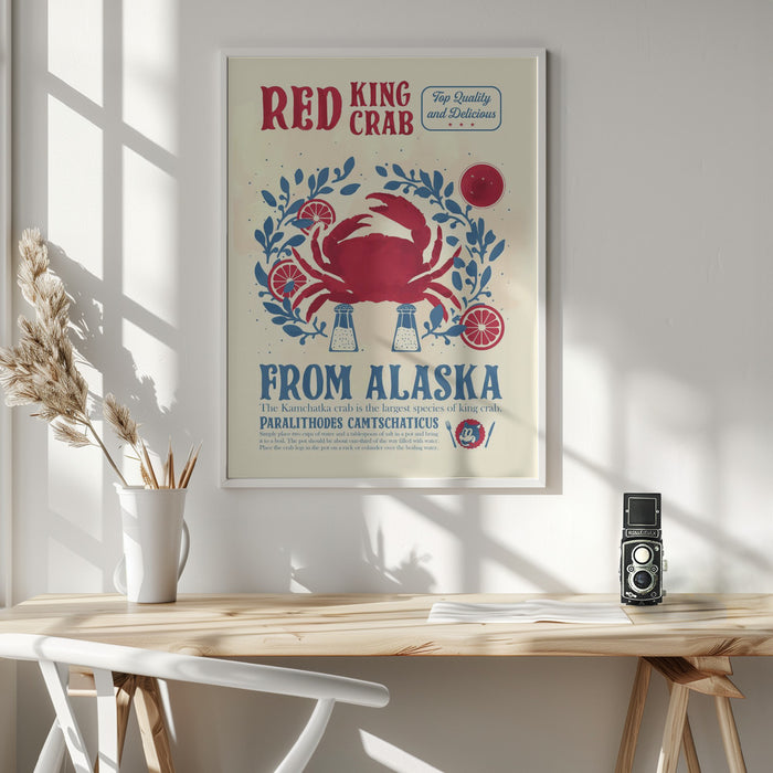 Crab kitchen print Framed Art Wall Decor