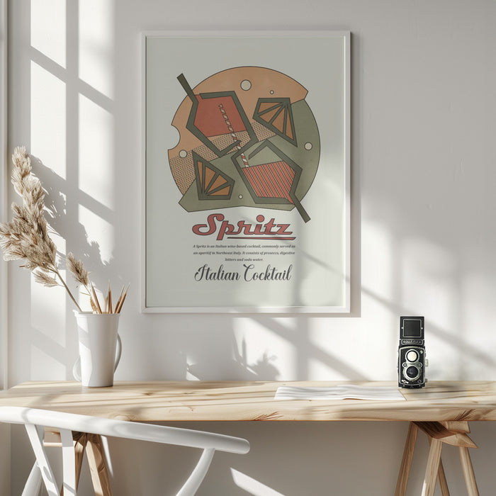 Geometrical spritz print Framed Art Wall Decor