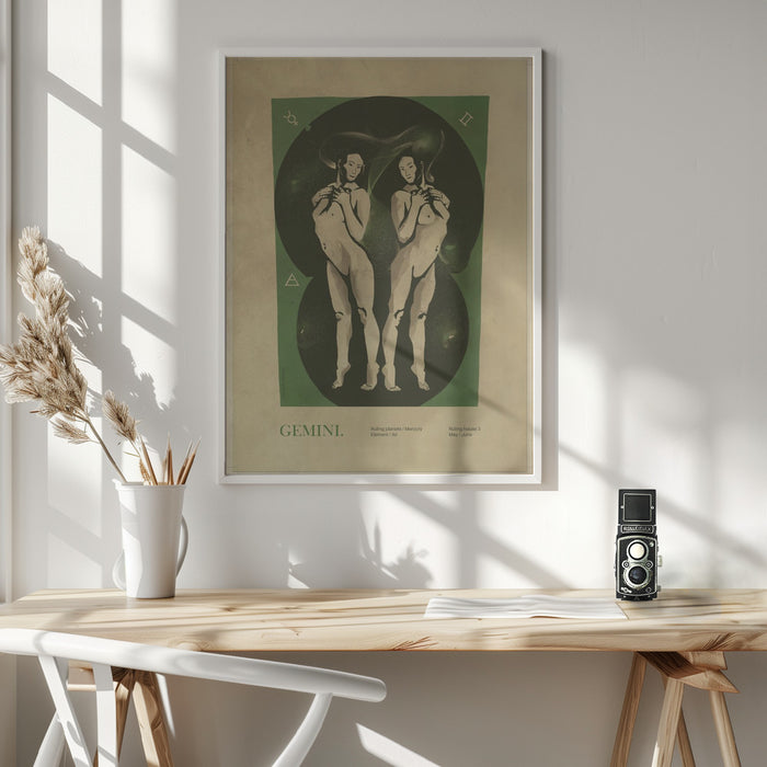 Gemini print Framed Art Wall Decor