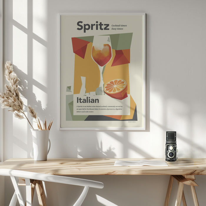 Aperol spritz print Framed Art Wall Decor