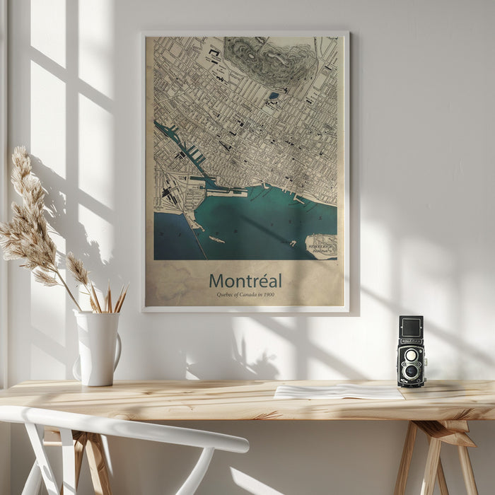 Montreal map Framed Art Wall Decor