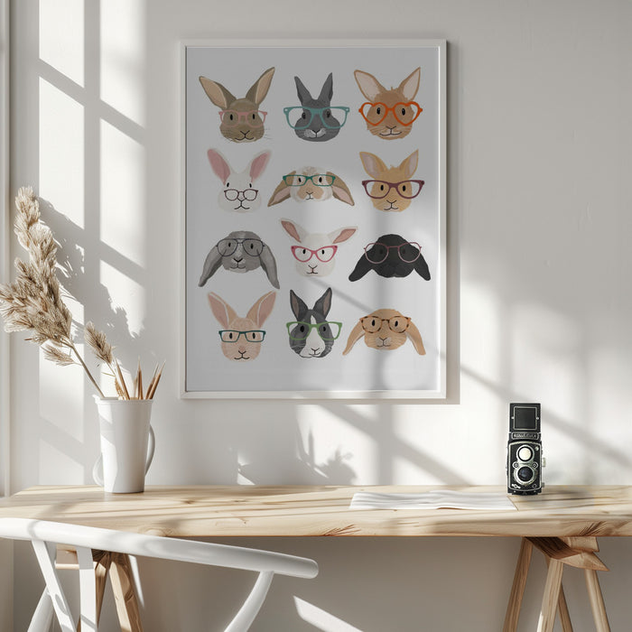 H Rabbits 2 Framed Art Wall Decor