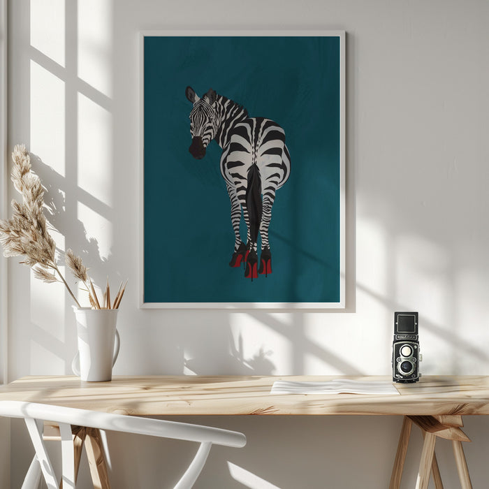 Zebra heels Framed Art Wall Decor