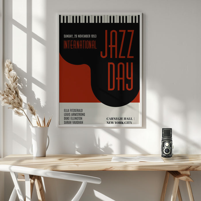 Jazzy Days   Dark Red Framed Art Wall Decor