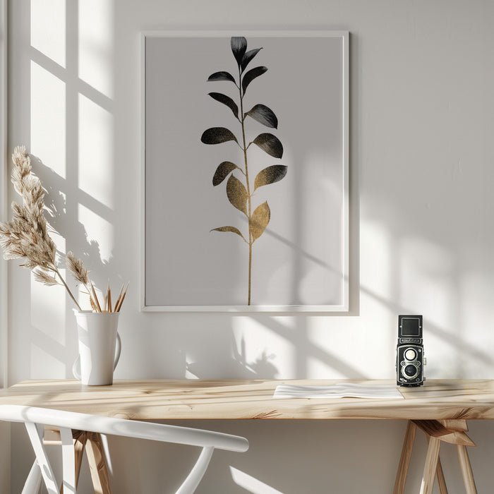 Monochromatica No.9   Dark Gold Framed Art Wall Decor