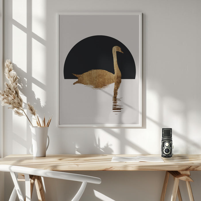 The Swan   Black Framed Art Wall Decor