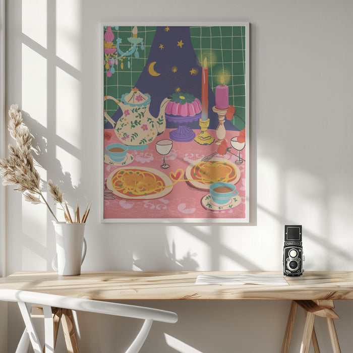 Spaghetti date Framed Art Wall Decor